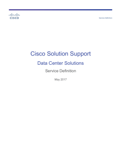 Cisco Solution Support Data Center Service Definition