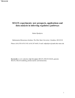 SELEX experiments - Mathematical Biosciences Institute