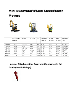 Mini Excavator`s/Skid Steers/Earth Movers