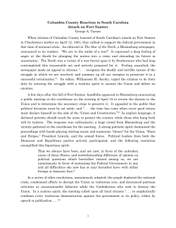 Columbia County Reaction to South Carolina Attack on Fort Sumter