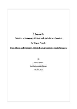 A Report On Barriers to Accessing Health and Social Care Services