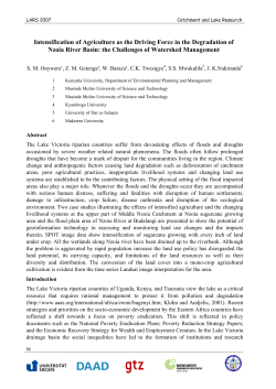 Intensification of Agriculture as the Driving Force in the Degradation