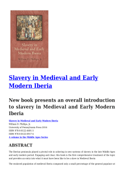 Slavery in Medieval and Early Modern Iberia