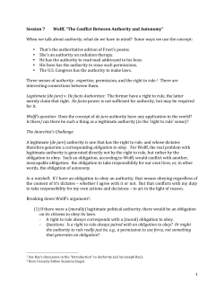 The Conflict Between Authority and