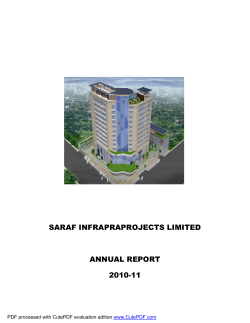 saraf infrapraprojects limited annual report 2010-11