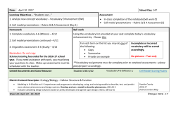 Date: April 10. 2017 School Day: 147 Learning Objectives