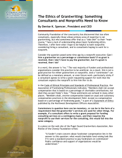 Ethics of Hiring a Consultant - Community Foundation of the