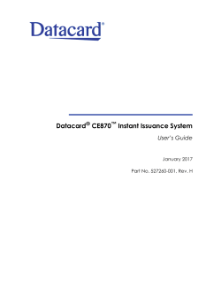 CE870 Instant Issuance System User`s Guide