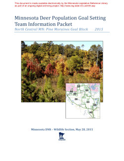 Minnesota Deer Population Goal Setting Team Information Packet