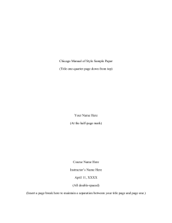 Chicago Manual of Style Sample Paper