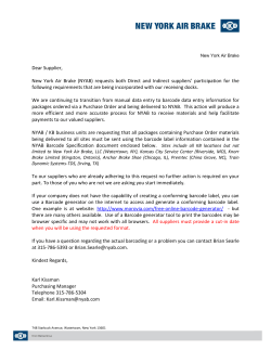 Dear Supplier, New York Air Brake (NYAB) requests both Direct and