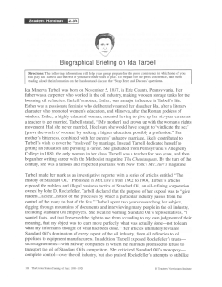 Biographical Briefing on lda Tarbell