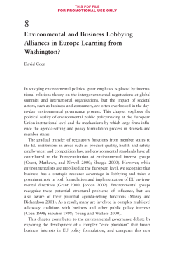 Environmental and Business Lobbying Alliances in Europe Learning