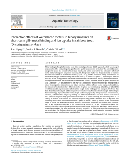 Interactive effects of waterborne metals in binary mixtures on short