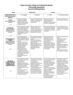 Sample College Writing Rubric