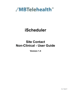 iScheduler Site Contact Non Clinical UG