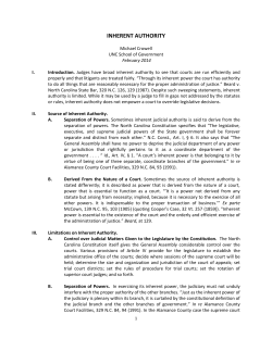 inherent authority - UNC School of Government