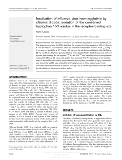 Inactivation of influenza virus haemagglutinin by chlorine dioxide