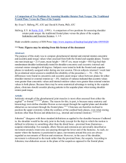 A Comparison of Two Positions for Assessing Shoulder Rotator