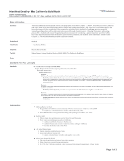 Manifest Destiny: The California Gold Rush