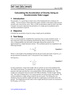 Calculating the Acceleration of Gravity Using an Accelerometer Data