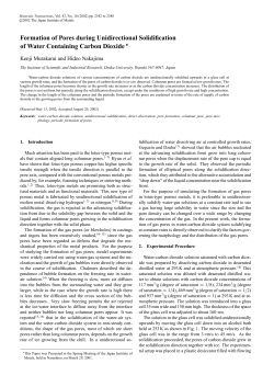 Formation of Pores during Unidirectional Solidification of Water