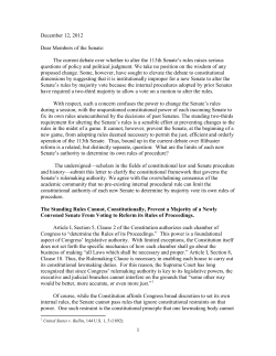 letter sent to the Senate today