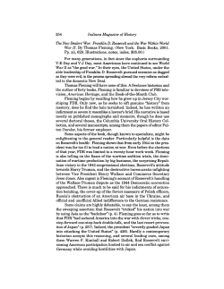 Indiana Magazine of History The New Dealers` War: Franklin D