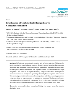 Investigation of Carbohydrate Recognition via Computer