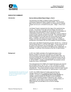 Stage 1 A/B submission Executive Summary please click here