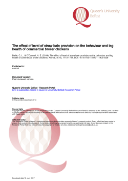 The effect of level of straw bale provision on the behaviour and leg