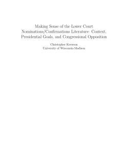 Making Sense of the Lower Court Nominations/Confirmations