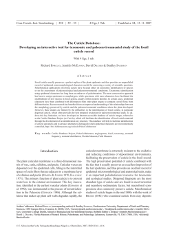 The Cuticle Database - Department of Earth and Planetary Sciences