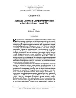 Just War Doctrine`s Complementary Role in the International Law of