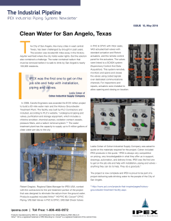 IPEX Supports Engineer and Contractor in San Angleo Treatment