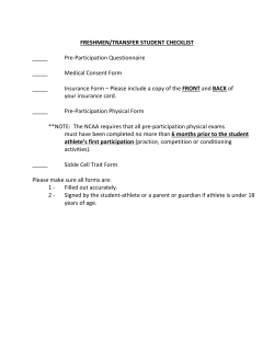 FRESHMEN/TRANSFER STUDENT CHECKLIST _____ Pre