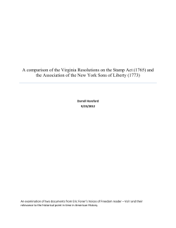 A comparison of the Virginia Resolutions on the