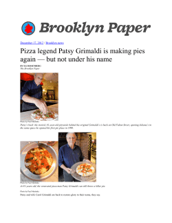 Pizza legend Patsy Grimaldi is making pies again