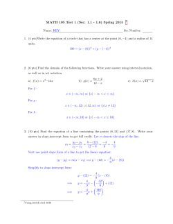 MATH 105 Test 1 (Sec: 1.1
