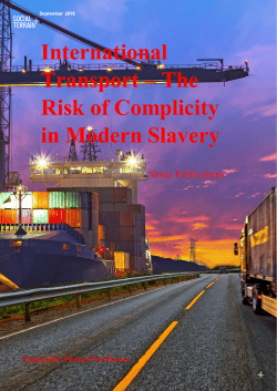 International Transport &ndash; The Risk of Complicity in Modern Slavery
