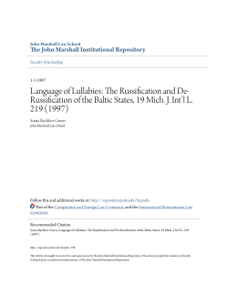 Language of Lullabies: The Russification and De