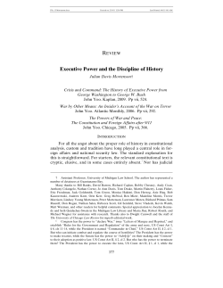 Executive Power and the Discipline of History