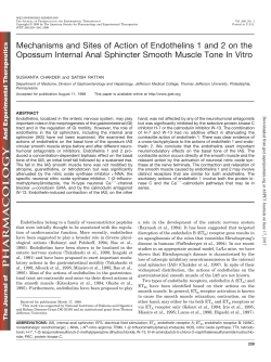 Mechanisms and Sites of Action of Endothelins 1 and 2 on the
