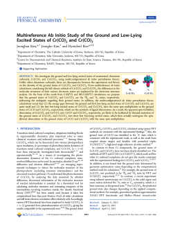 2 and Cr(CO)3 - American Chemical Society