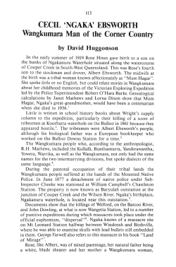 CECIL NGAKA` EBSWORTH Wangkumara Man of the Corner Country