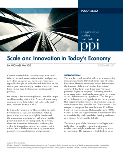 Scale and Innovation in Today`s Economy