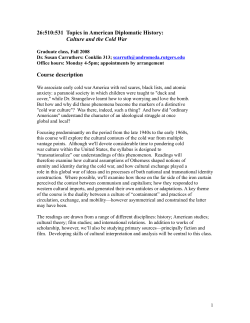 Culture and the Cold War Course description