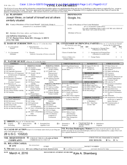 CIVIL COVER SHEET 28 U.S.C. 1332(d) March 4, 2016 Kyle A