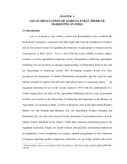 LEGAL REGULATION OF AGRICULTURAL PRODUCE