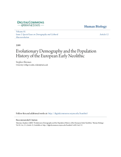 Evolutionary Demography and the Population History of the